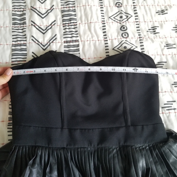 bebe Black Strapless Tiered Mini Dress - Picture 13 of 15